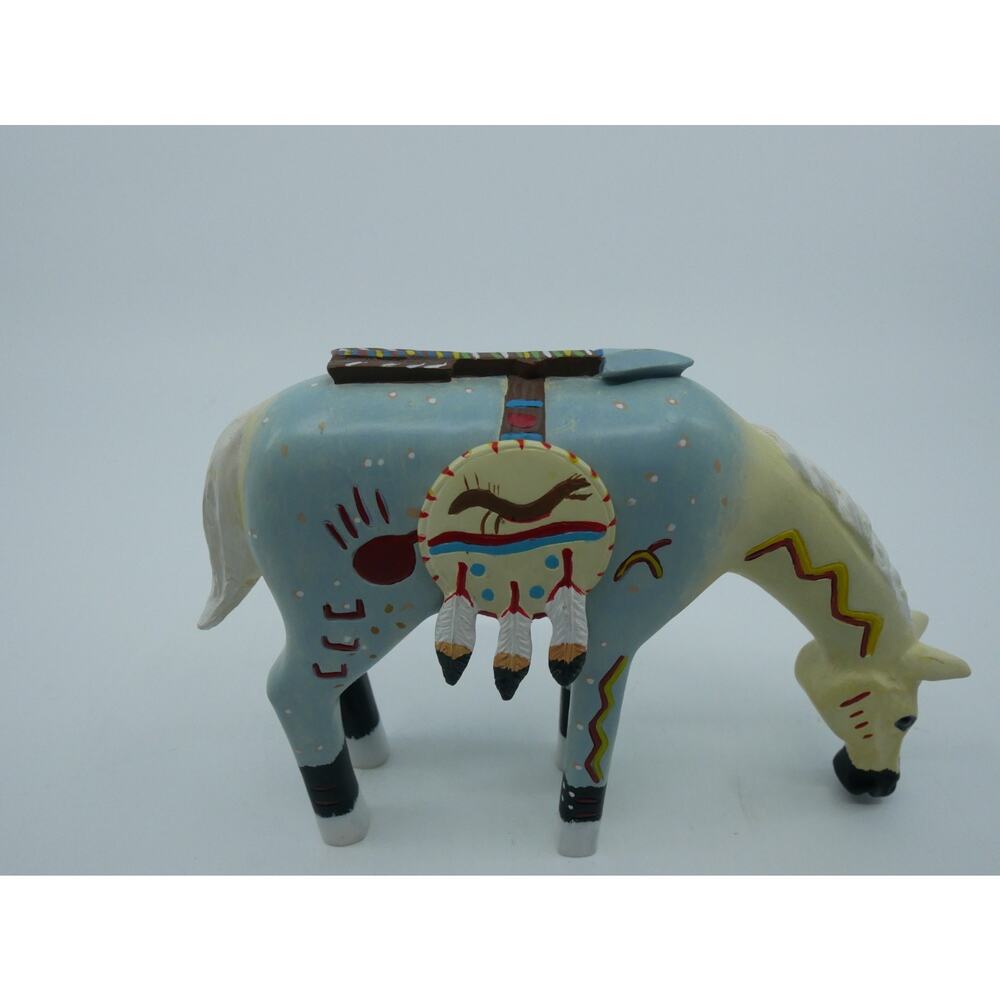 Robert Shields Story Teller Painted Horse Figure 4" Tall Dreamcatcher Arrow - Picture 2 of 16